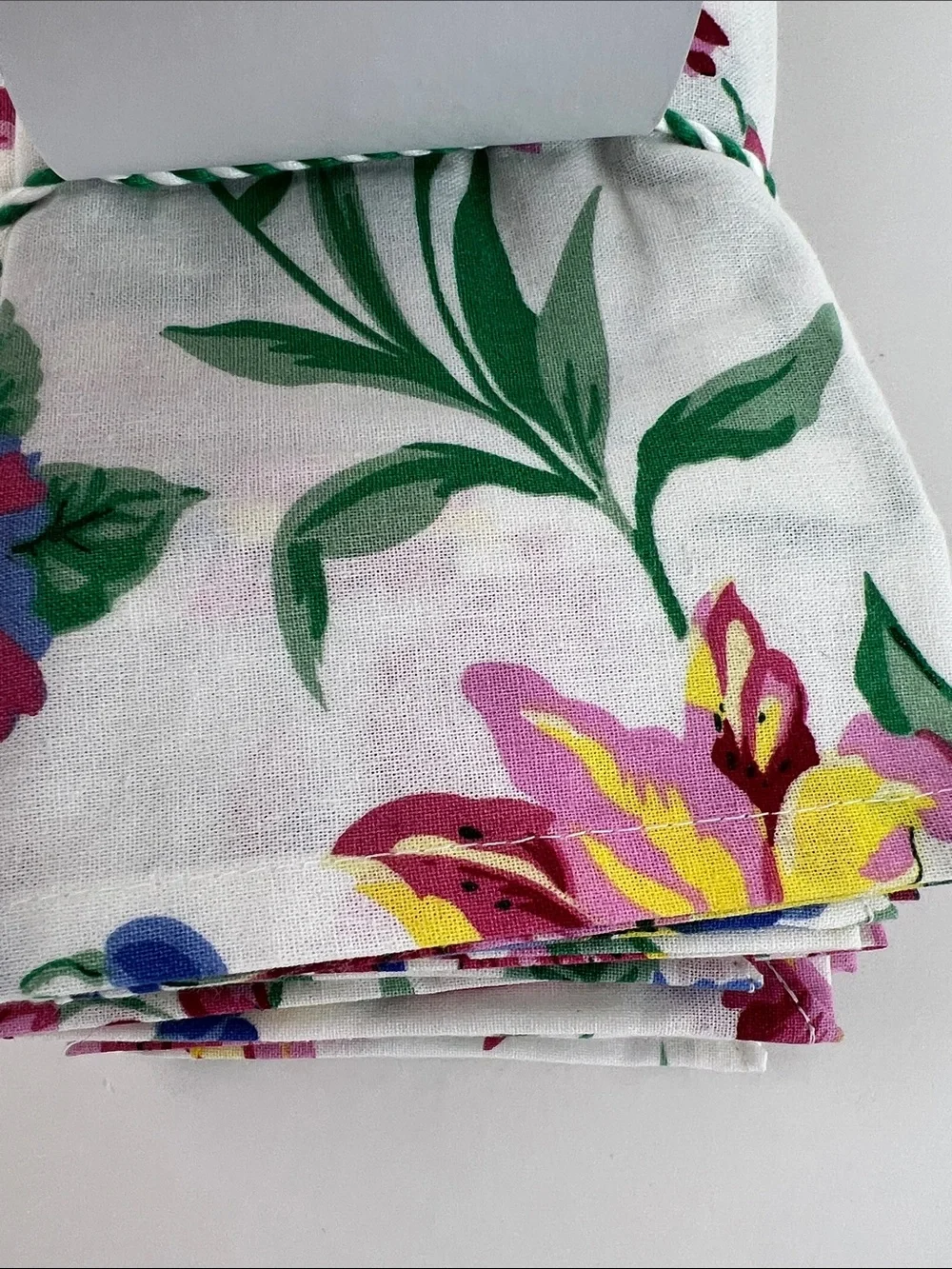 April Cornell Cloth Napkins Lillianna Floral Pink Blue 100% Cotton 12 Pc Set NEW
